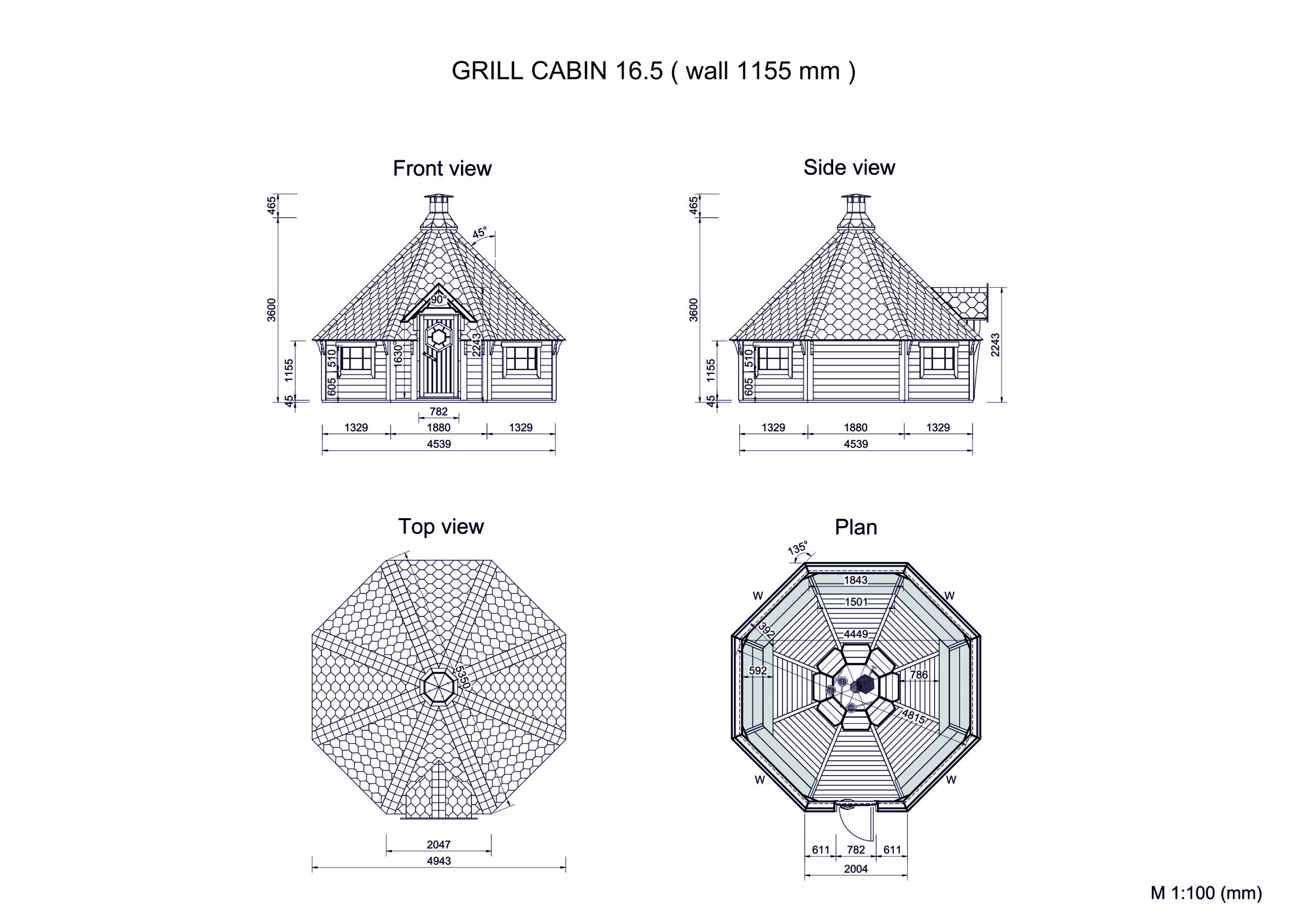 Grillhütte 16.5 Zeichnung