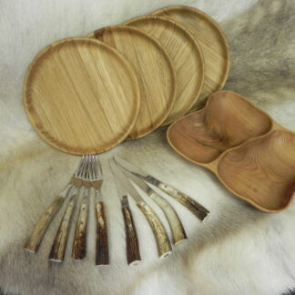 Holzgeschirr und Besteck Set Basic