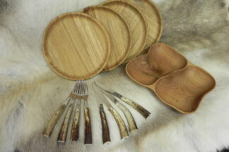 Holzgeschirr und Besteck Set Basic