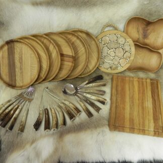 Holzgeschirr und Besteck Set Luxus