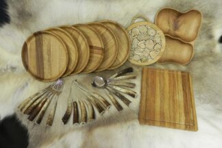 Holzgeschirr und Besteck Set Luxus