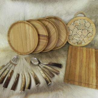 Holzgeschirr und Besteck Set Optimal