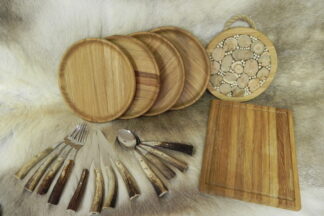 Holzgeschirr und Besteck Set Optimal