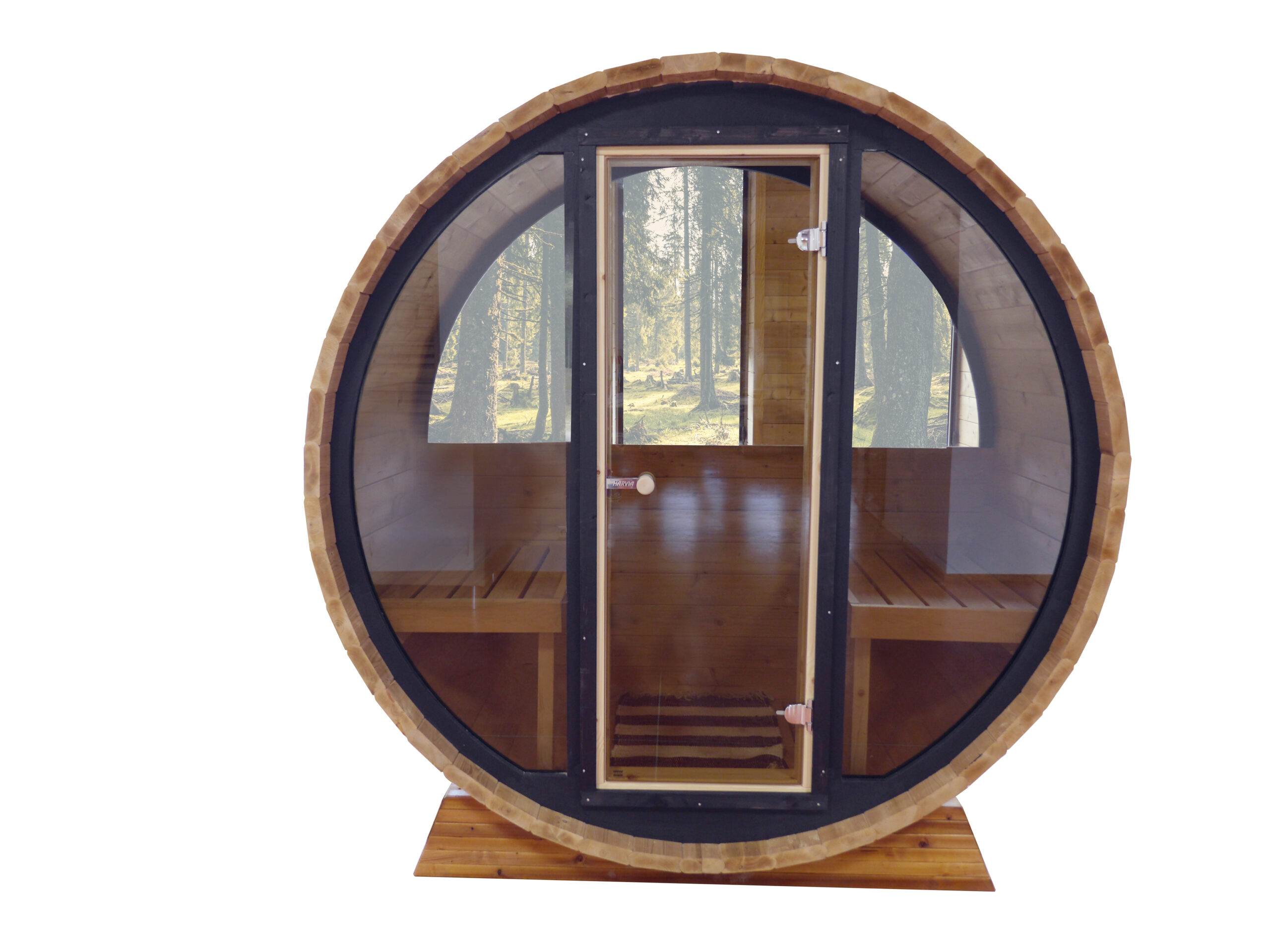 Saunafass Vollglasfront
