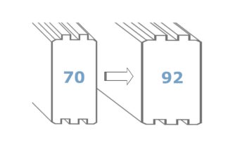 Upgrade auf 92 mm Wandstärke