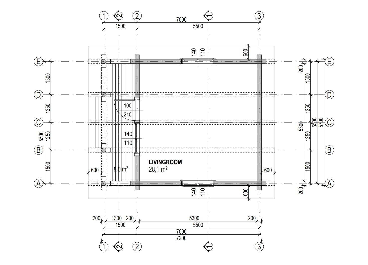 Rundstammhaus Alice 710 x 540 cm – Bild 6