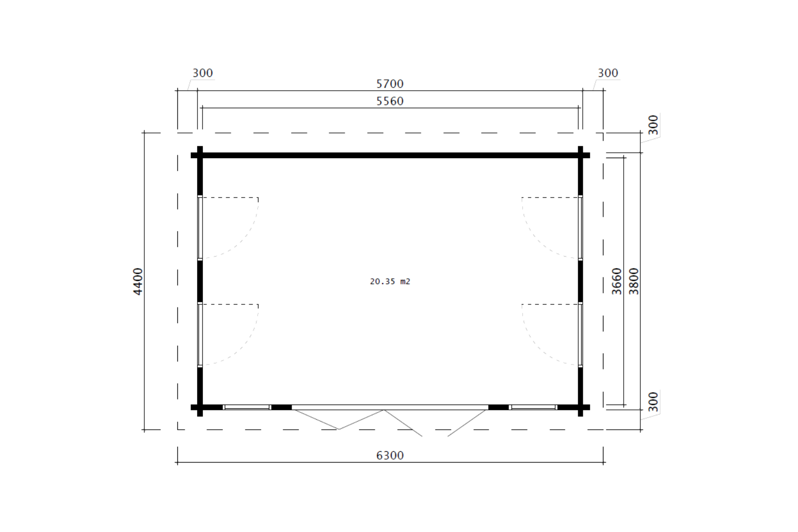 Gartenhaus Hillaby 570 x 380 cm – Bild 8