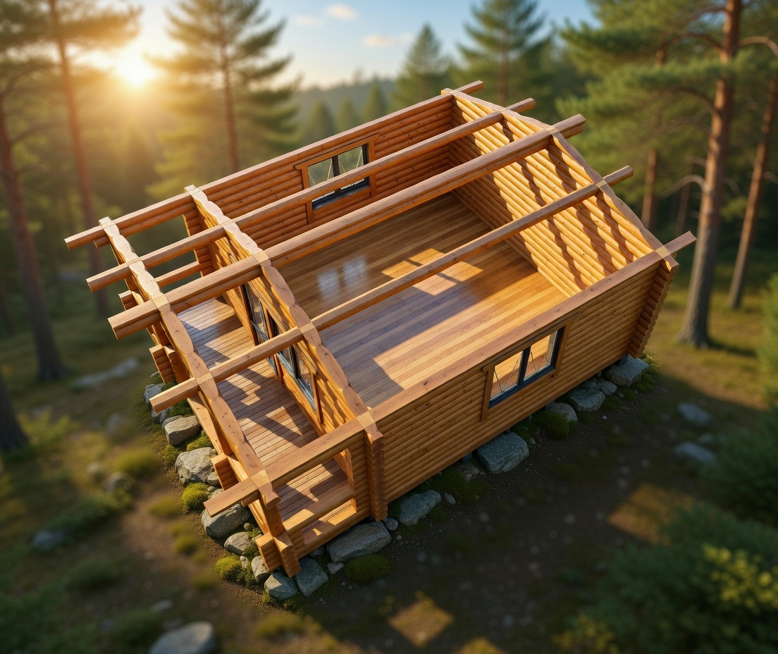 Rundstammhaus Alice 710 x 540 cm – Bild 3