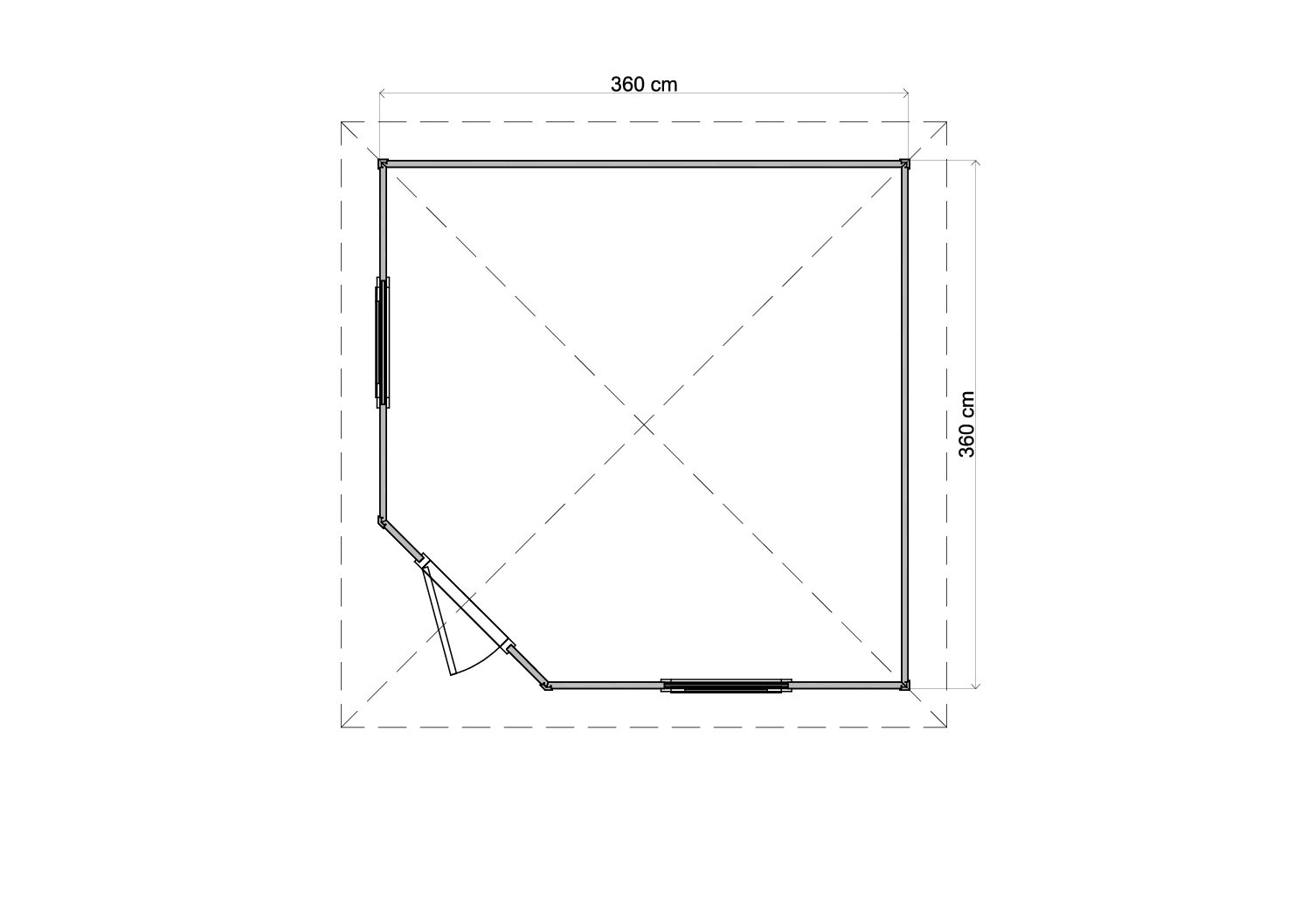 Gartenhaus Münster 360x360cm – Bild 11
