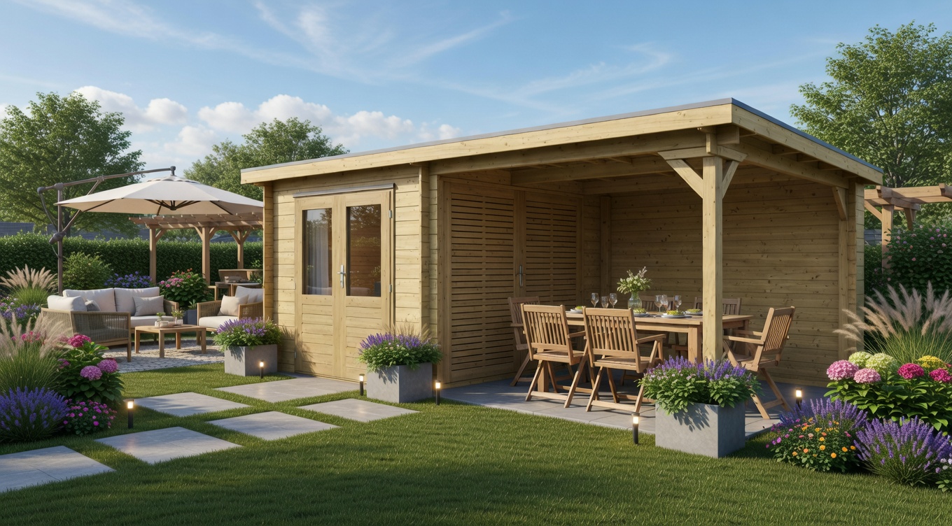 Gartenhaus Diana 250x250 + Seitendach 250 cm