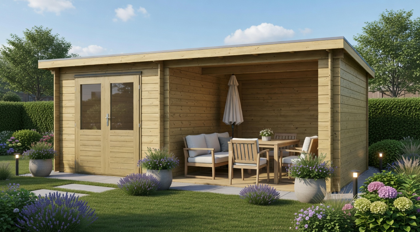 Gartenhaus Diana 250x250 + Seitendach 250 cm – Bild 2