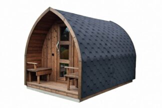 Iglu-Sauna Kri Thermoholz mit Terrasse