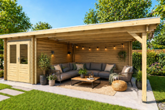 Gartenhaus Lina | 400 cm Vordach