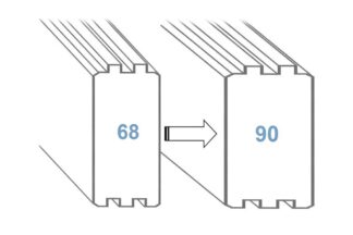 Upgrade auf 90 mm Wandstärke