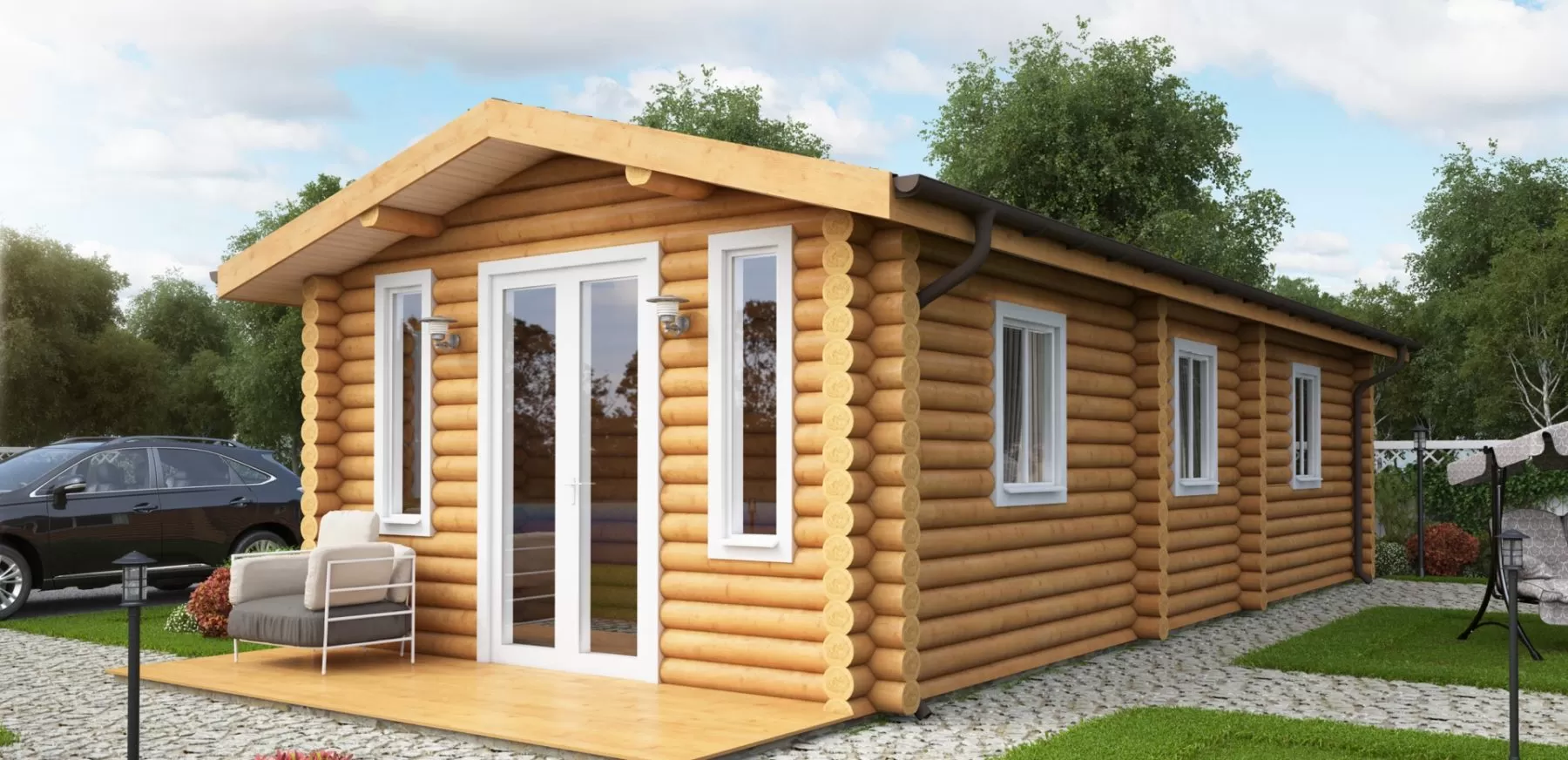 Rundstammhaus Cornwall 1250 x 540 cm