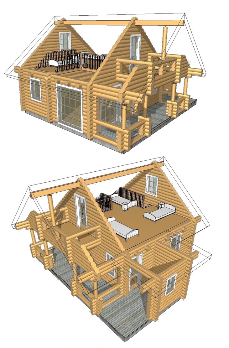 Rundstammhaus Highland 762 x 680 cm – Bild 6
