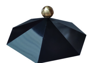 Dachhaube 8-Eck mit Messingkugel und Platte