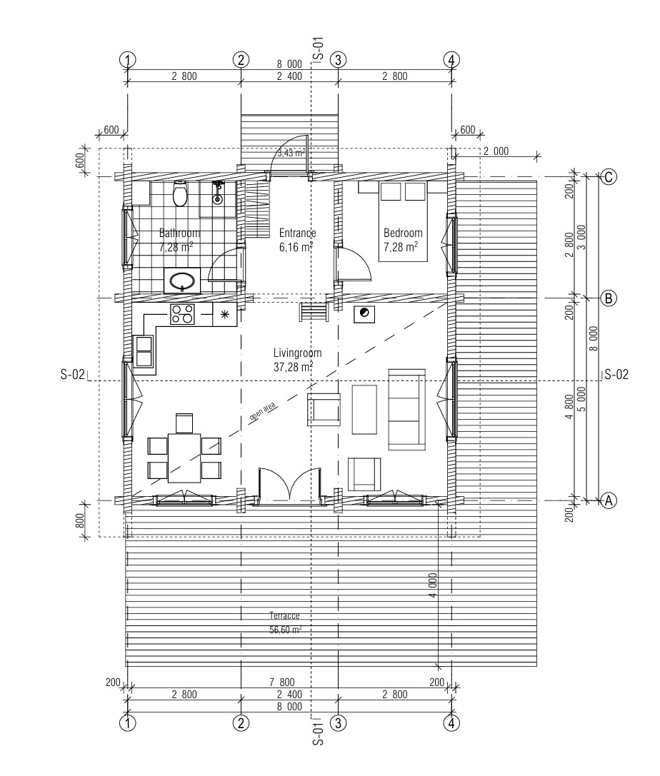 Rundstammhaus Trier 800 x 800 cm – Bild 7