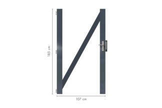 Zauntor-Rahmen anthrazit inkl. Schloß/Drücker/Türbänder für 90cm Füllung