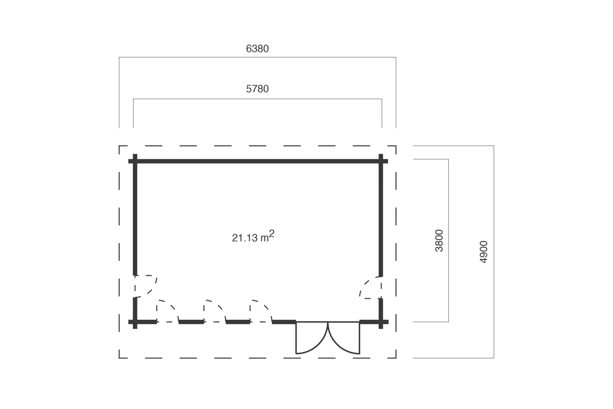 Gartenhaus Brighton 380 x 578 cm – Bild 6
