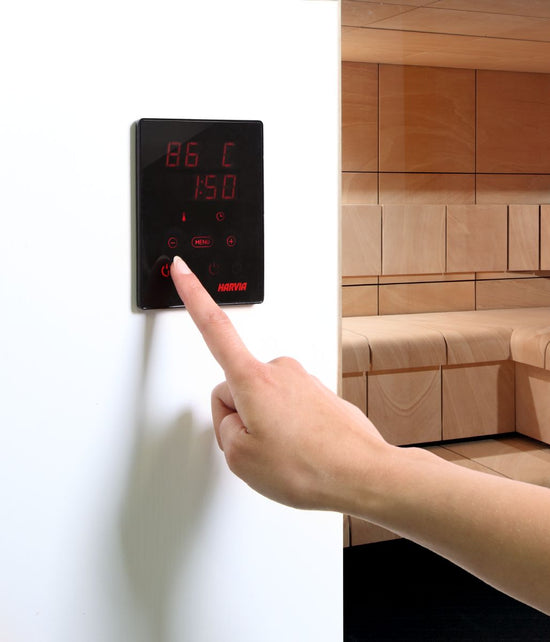 E-Ofen Komplett Außensteuerung CX110 | Harvia Top Steel E | 9 kW | schwarz – Bild 2