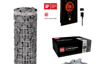 E-Ofen Komplett Set WIFI - Steuerung | Harvia Cilindro XE | 9 kW | schwarz