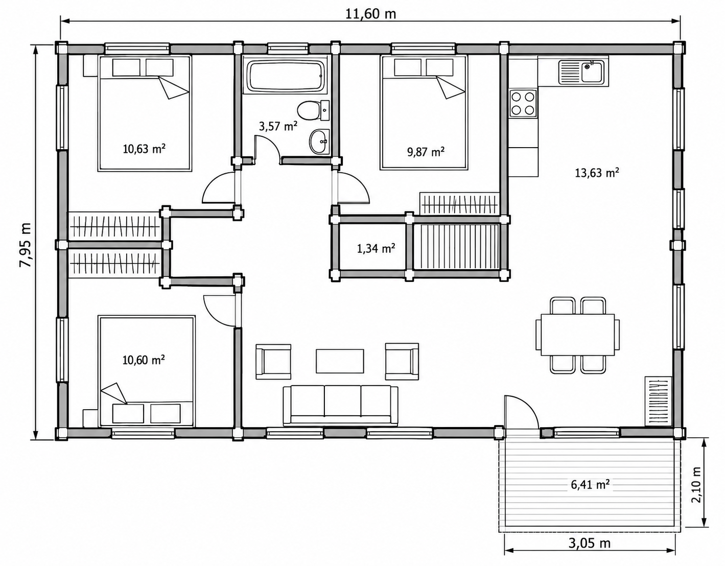 Ferienhaus Carver | 1160x795 cm – Bild 8