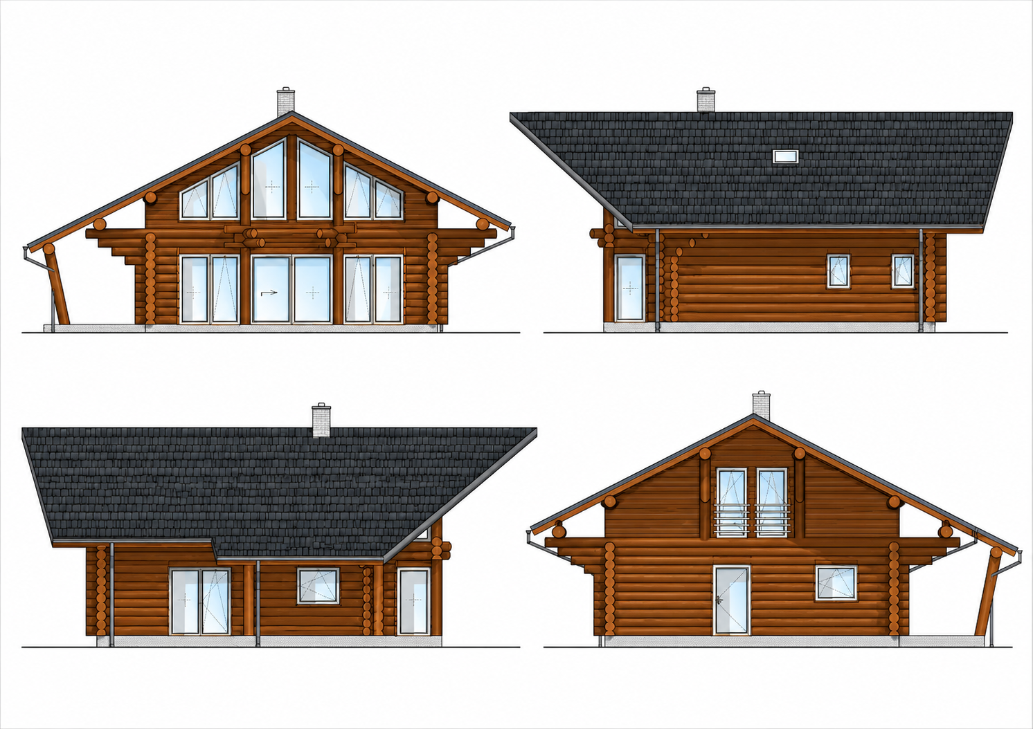 Rundstamm-Haus Figaro M 805x890 cm – Bild 3