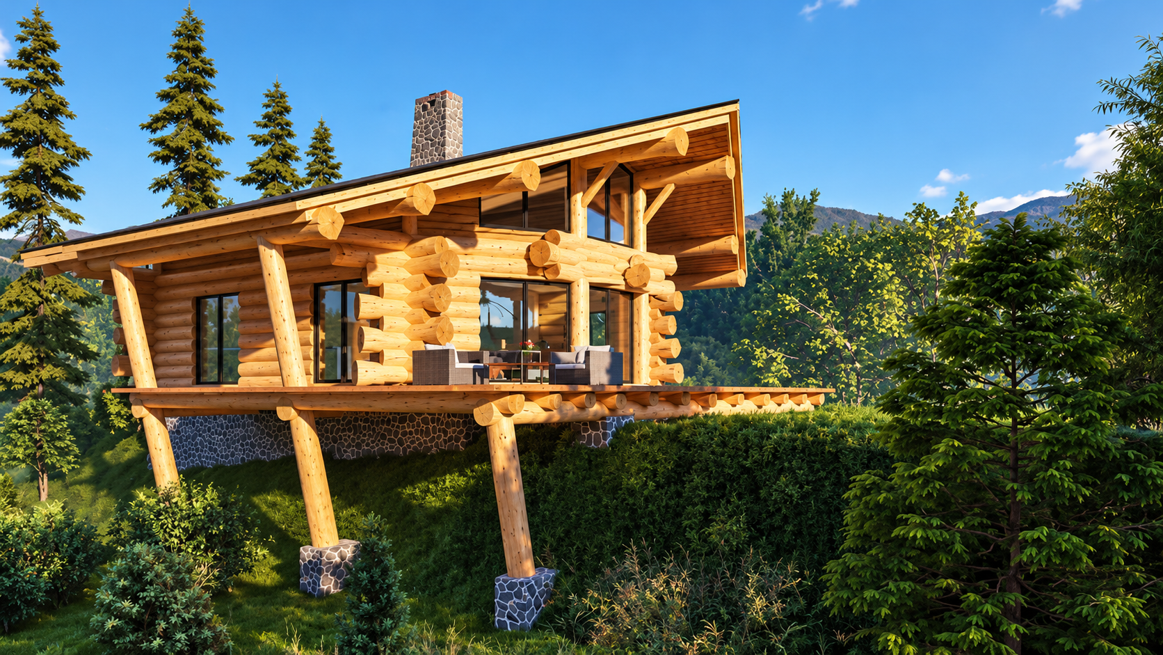 Rundstamm-Haus Figaro M 805x890 cm