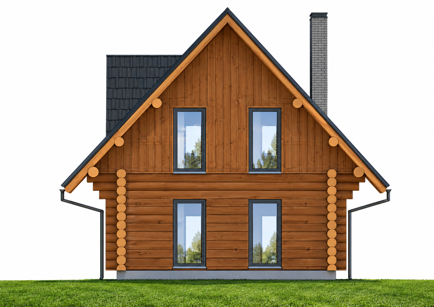 Rundstamm-Haus Orava 700x800 cm – Bild 4