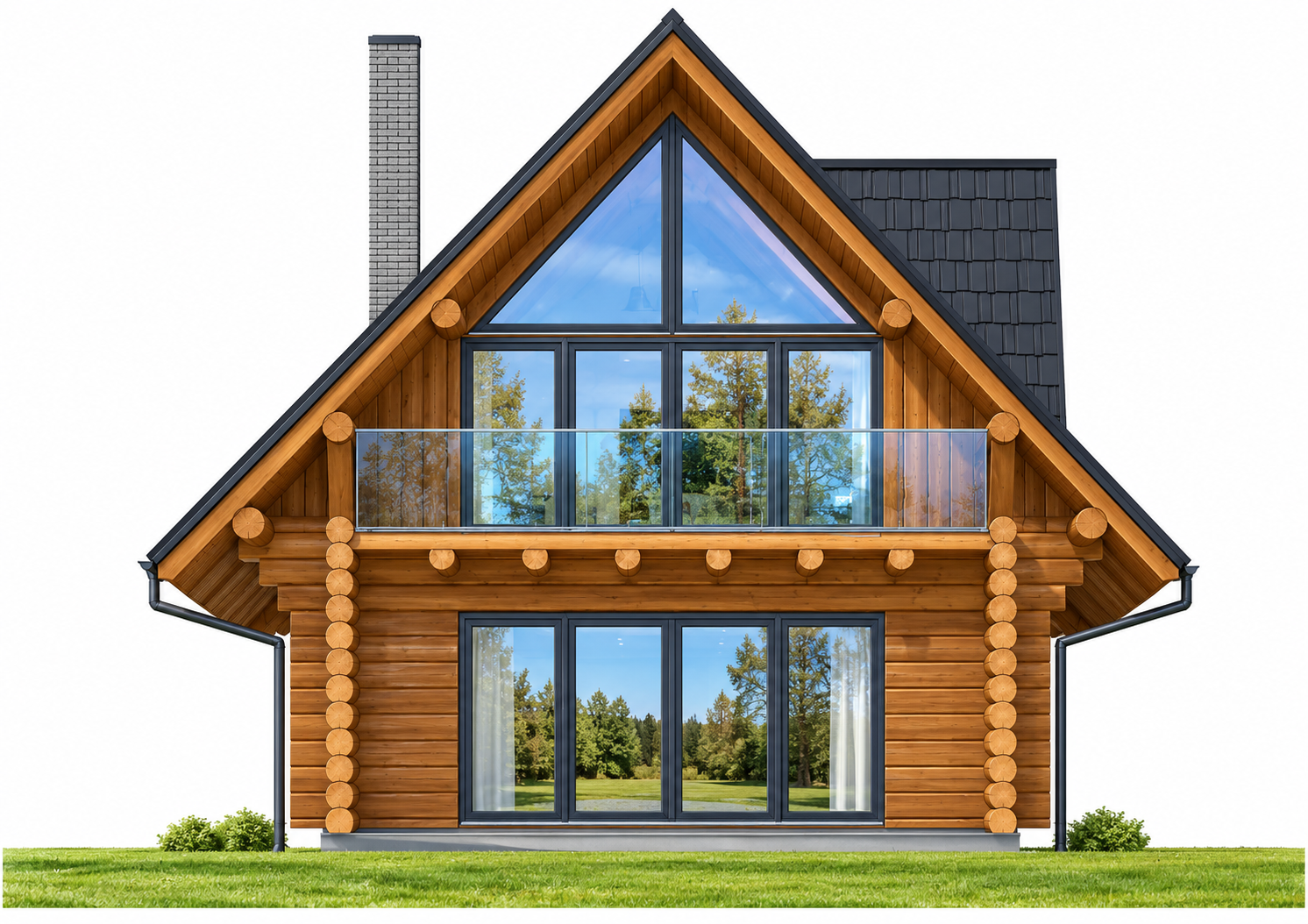 Rundstamm-Haus Orava 700x800 cm – Bild 3