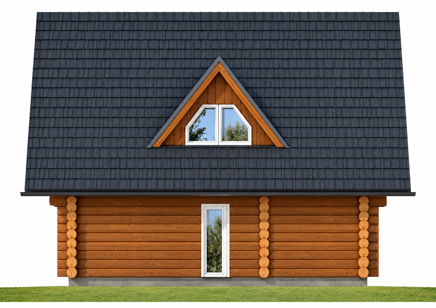Rundstamm-Haus Orava 700x800 cm – Bild 5